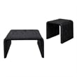 Cahya 2-piece Rattan Coffee and End Table Set Black
