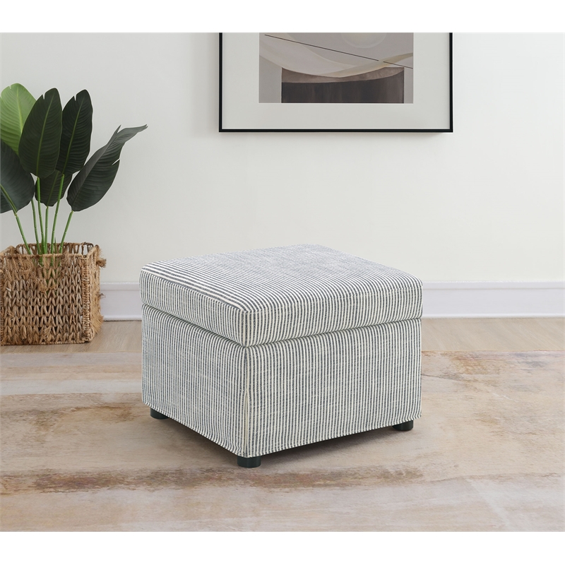 Winter Upholstered Hydraulic Lift Top Storage Ottoman Grey