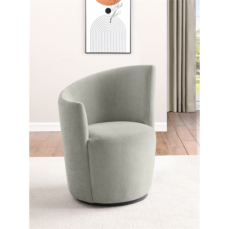 Nueva Upholstered Swivel Chair Curved Backrest Dove Grey