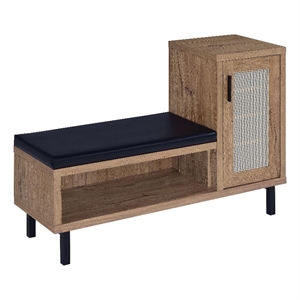 Teller 1-door Entryway Shoe Storage Bench Natural Oak