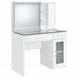 Flora 2-drawer Vanity Set with LED Mirror White High Gloss
