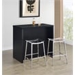 Topanga Engineered Wood Freestanding Home Bar Black