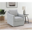 Winter Upholstered Sloped Arm Accent Swivel Chair Grey