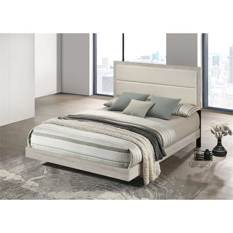 Trenton 54-inch Wood Eastern King Panel Bed Rustic Cream