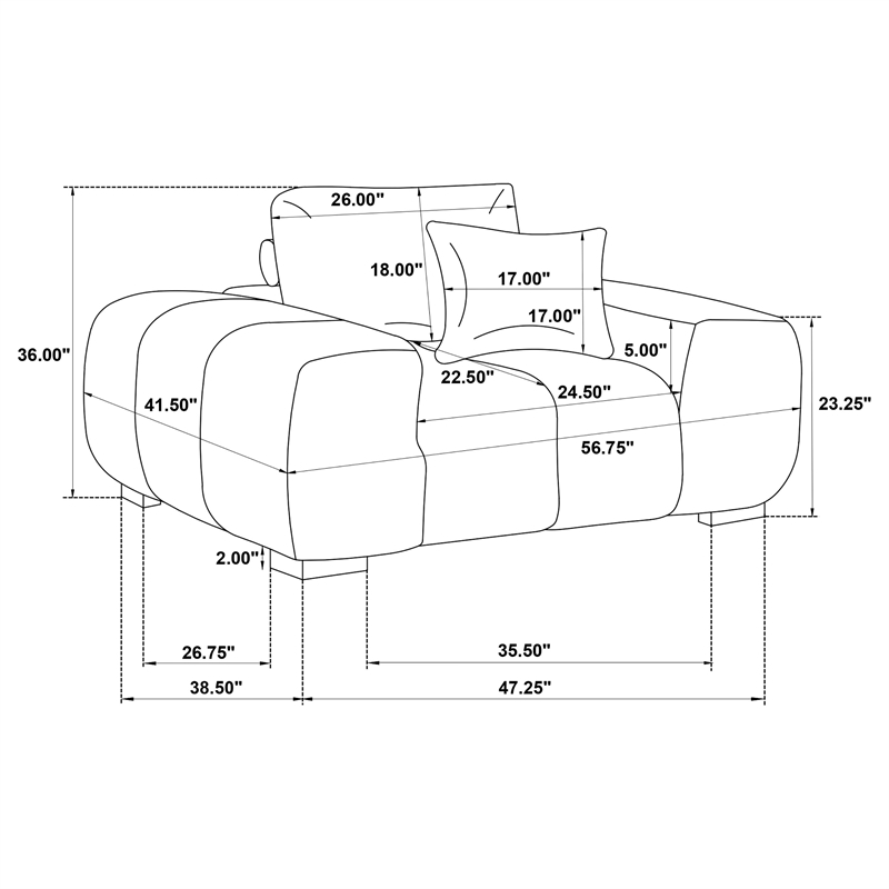 Octavia Upholstered Track Arm Accent Chair Camel