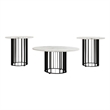 Haven 3-piece Round Marble Coffee and End Table Set Black