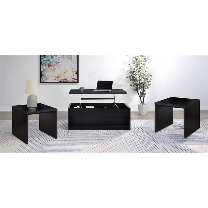 Knapp 3-piece Lift Top Coffee Table Set Black