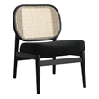Rayo Rattan Cane Back Accent Chair with Padded Seat Black