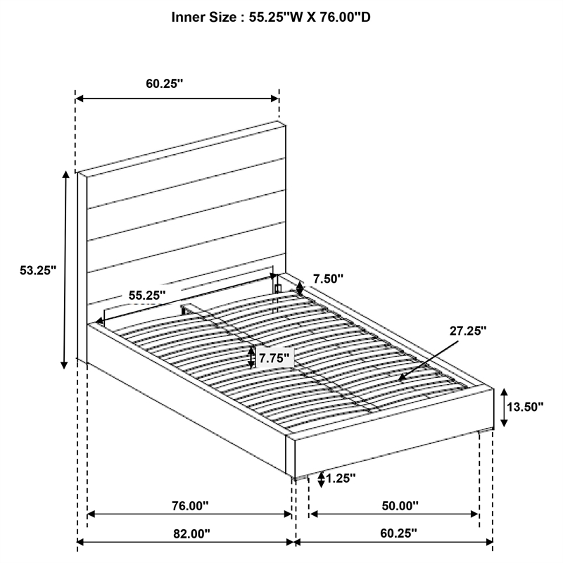 Felicity 5-piece Full Bedroom Set White High Gloss