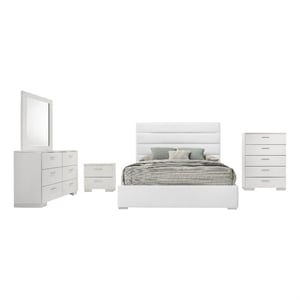 Felicity 5-piece California King Bedroom Set White High Gloss