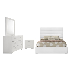 Felicity 4-piece Twin Bedroom Set White High Gloss