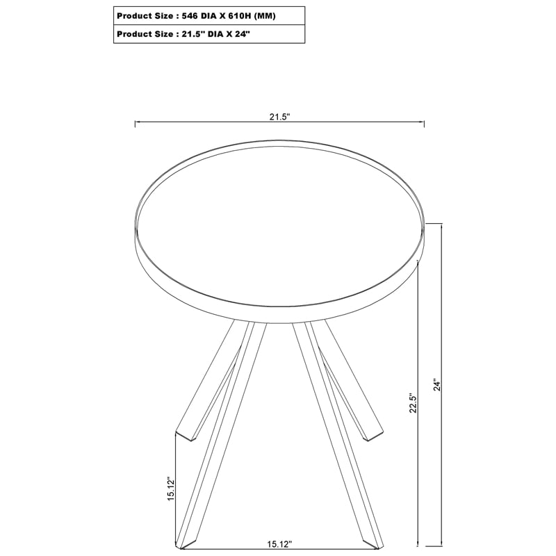 Briggs 2-piece Round Coffee and End Table Set Black