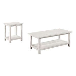 Payne 2-piece Coffee and End Table Set Distressed White