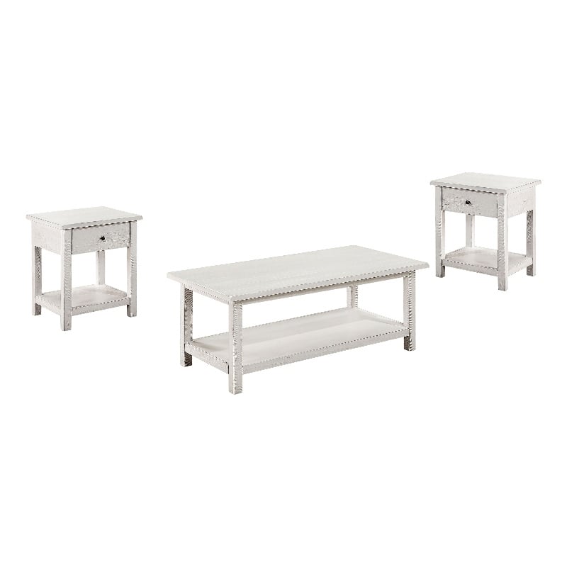Payne 3-piece Coffee and 1-drawer End Table Set White