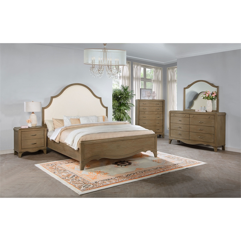 Coaster Revello 5-Piece Wood Eastern King Bedroom Set in Washed Mango Brown