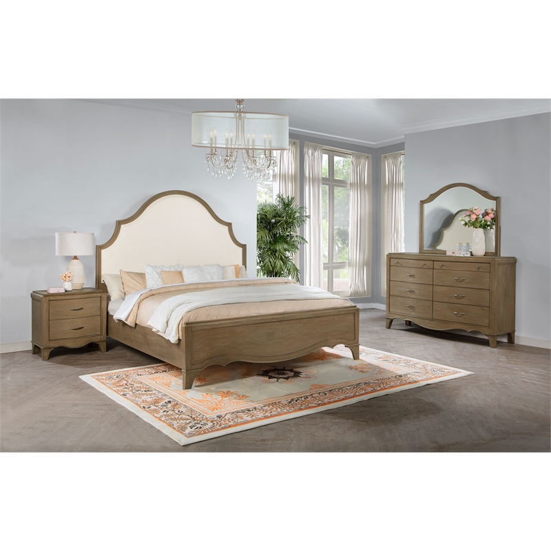 Coaster Revello 4-Piece Wood California King Bedroom Set in Washed Mango Brown