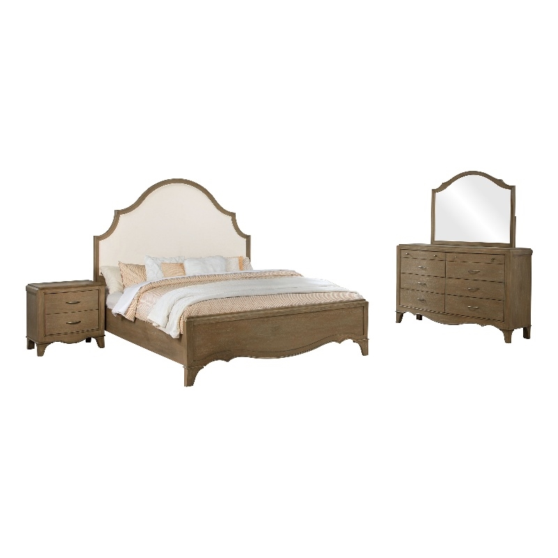 Coaster Revello 4-Piece Wood California King Bedroom Set in Washed Mango Brown