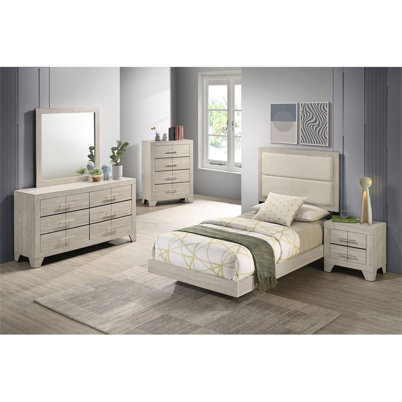 Trenton 5-piece Twin Bedroom Set Rustic Cream