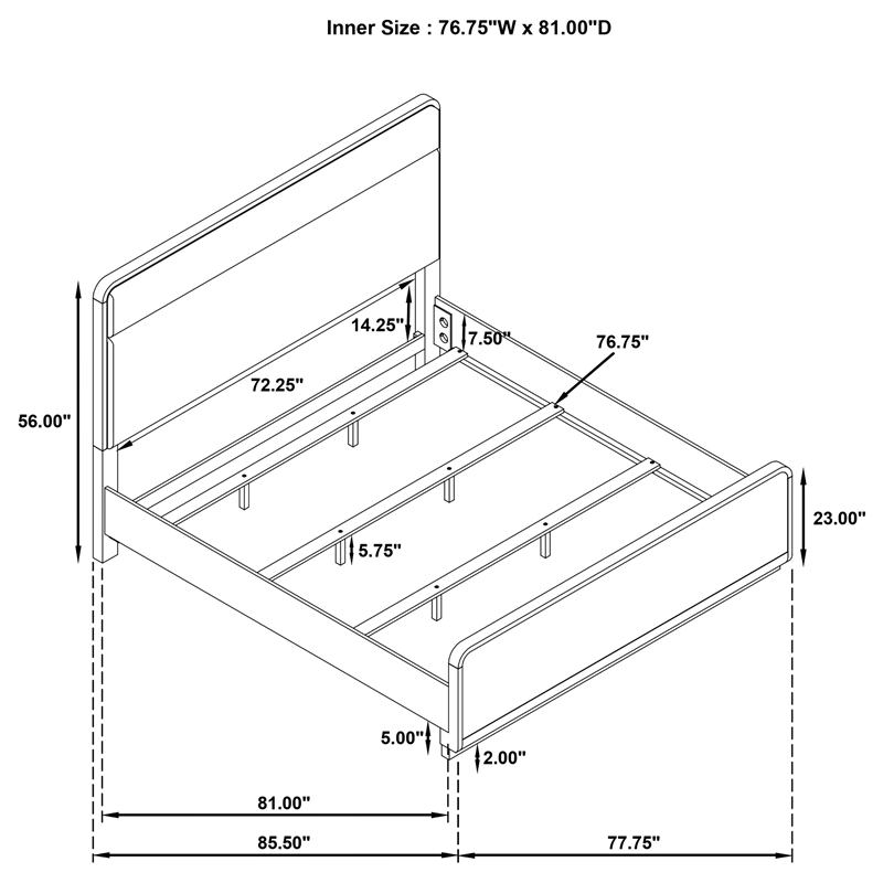 Ladera 5-piece Eastern King Bedroom Set Light Elm