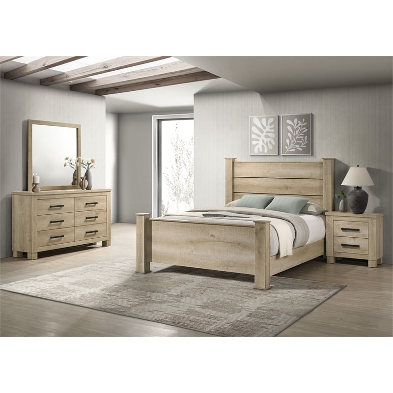 Oakglen 4-piece Eastern King Bedroom Set Weathered Oak