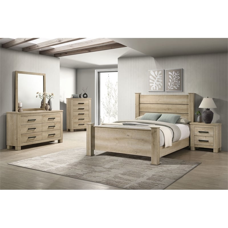 Oakglen 5-piece Eastern King Bedroom Set Weathered Oak