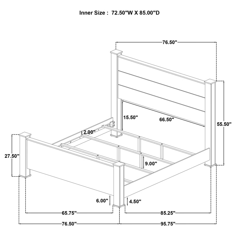 Oakglen 4-piece California King Bedroom Set Weathered Oak