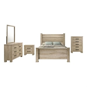 Oakglen 5-piece California King Bedroom Set Weathered Oak