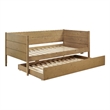Calinda Wood Twin Daybed With Trundle Natural