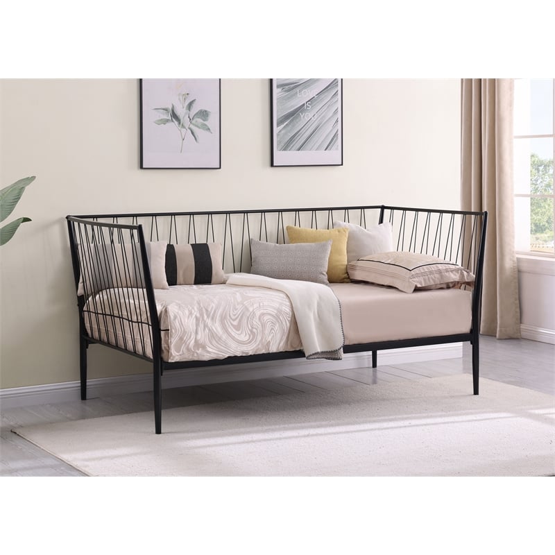 Richland Metal Twin Daybed Bed Frame Matte Black