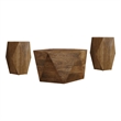 Zalika 3-piece Solid Wood Coffee and End Table Set Natural