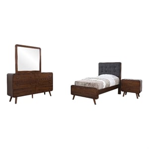 Robyn 4-piece Twin Bedroom Set Dark Walnut