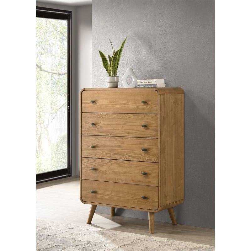Robyn 5-drawer Bedroom Chest of Drawers Light Ash
