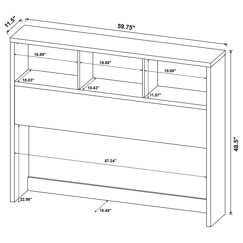 Westpark 49-inch Queen Bookcase Headboard Mango