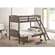 Flynn Wood Twin Over Full Bunk Bed with Mattress Weathered Brown