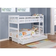 Chapman Wood Twin Over Twin Bunk Bed with Mattress White
