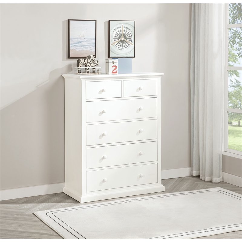 Sumerlin 6-drawer Bedroom Chest of Drawers White