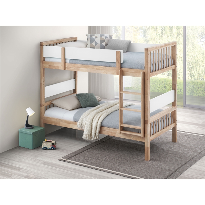 Dakota Wood Twin Over Twin Bunk Bed Natural
