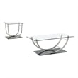 Danville 2-piece Glass Top Coffee and End Table Set Chrome