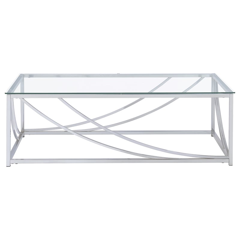 Lille 2-piece Glass Top Coffee And End Table Set Chrome