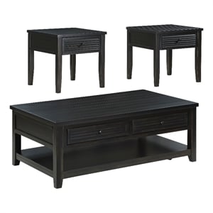 Concord 3-piece Coffee and End Table Set Distressed Java