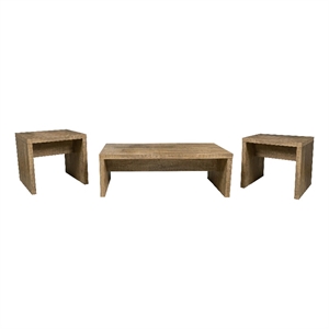 Lynette 3-piece Rectangular Coffee and End Table Set Mango