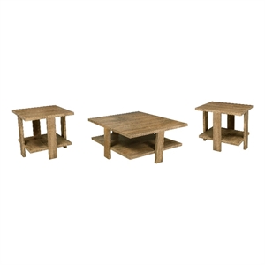 Dawn 3-piece Round Coffee and End Table Set Mango Brown