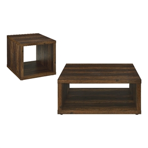 Frisco 2-piece Coffee and End Table Set Dark Pine