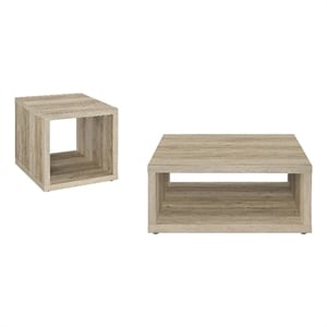 Frisco 2-piece Coffee and End Table Set Distressed Pine