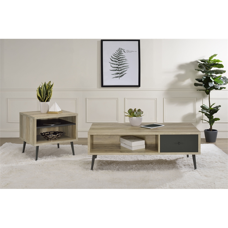 Welsh 2-piece Coffee and End Table Set Distressed Pine