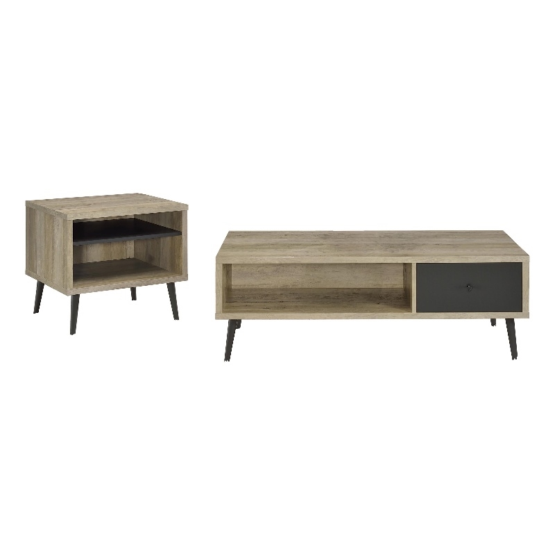 Welsh 2-piece Coffee and End Table Set Distressed Pine