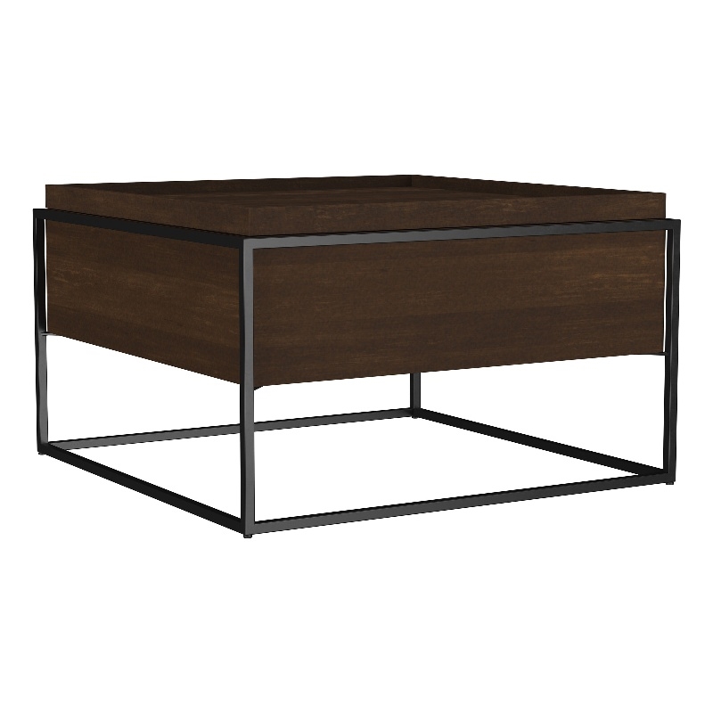 Fulton 30-inch Square Mango Wood Coffee Table Dark Brown
