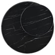 Briggs Round Marble Printed Glass Top Coffee Table Black