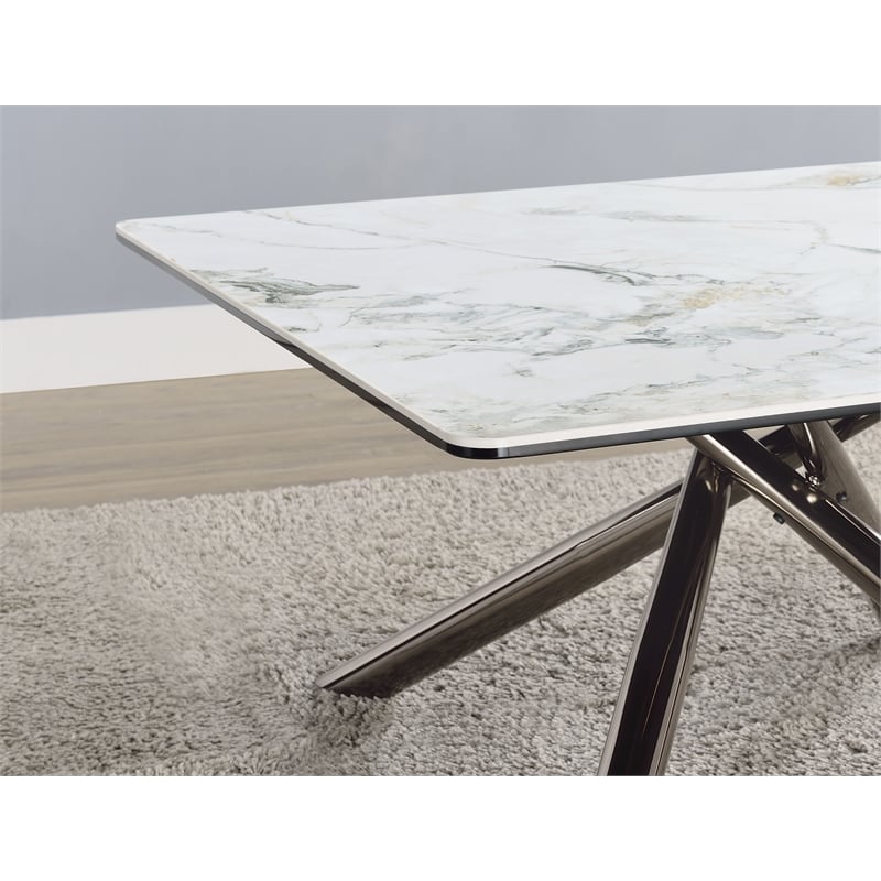 Carvell Square Sintered Stone Top Coffee Table Mirage White