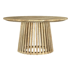 Touhy Round Solid Wood Cocktail Coffee Table Natural Mango